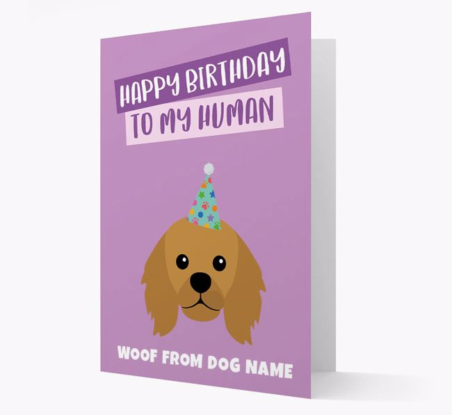 Personalised 'Happy Birthday To My Human' Card with {breedCommonName} Icon